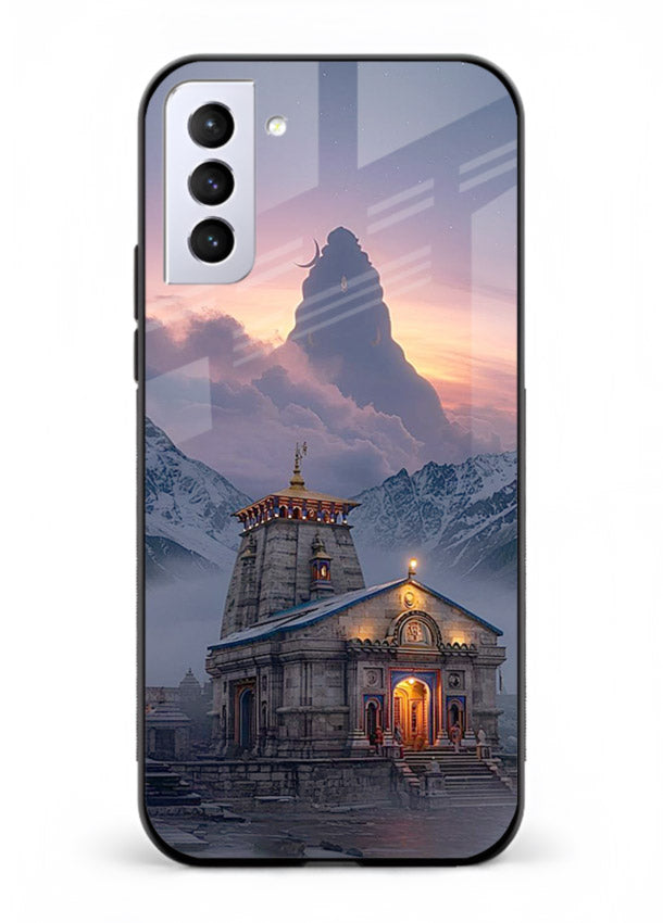 Kedarnath temple mountain spiritual aesthetic Samsung S22 Plus glass devotional case