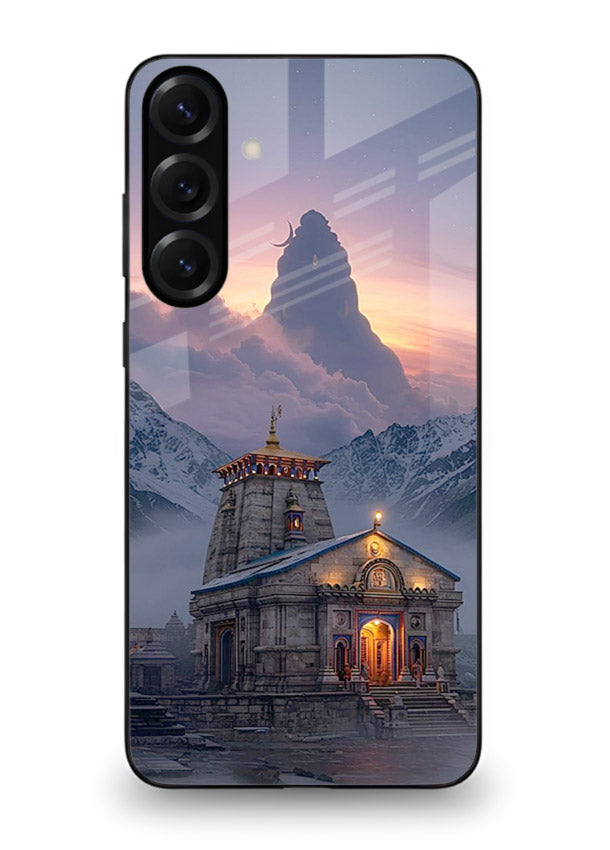 Kedarnath temple mountain spiritual aesthetic Samsung S24 FE glass devotional case