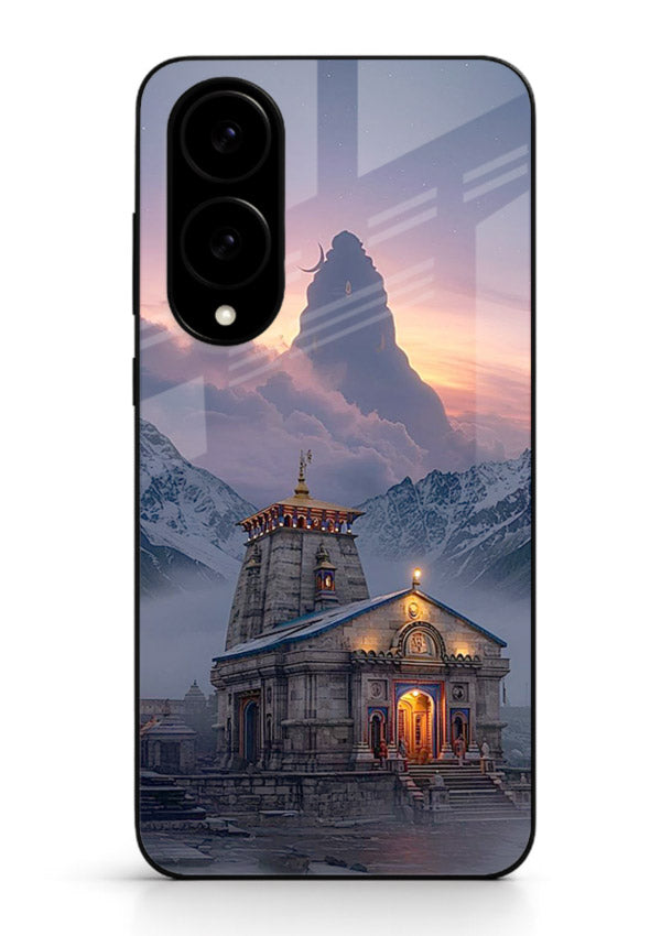 Kedarnath temple mountain spiritual aesthetic Samsung S25 Edge glass devotional case