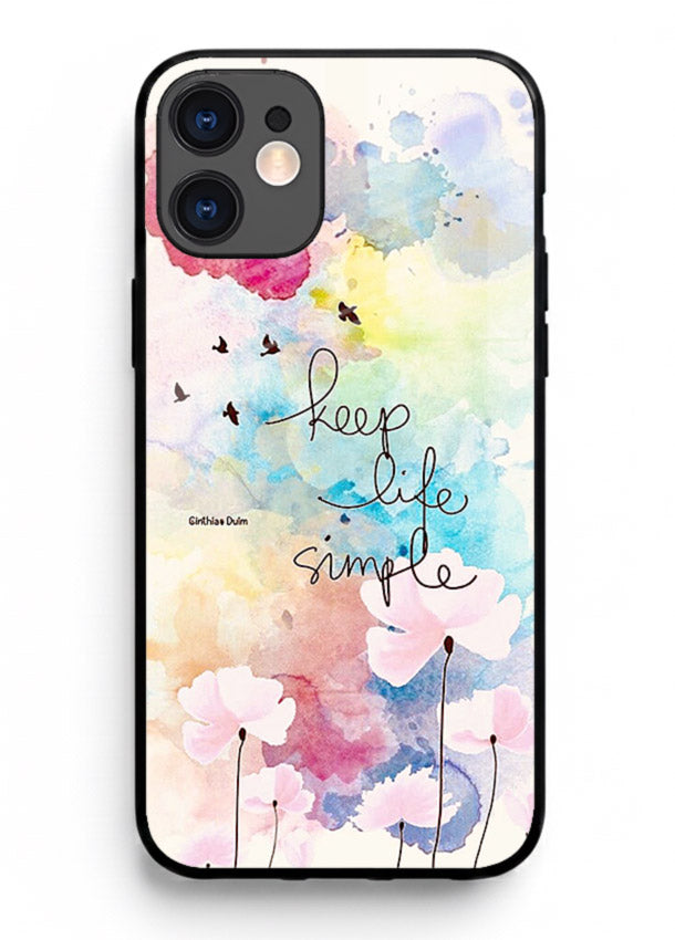 Soft watercolor floral artwork printed on iphone 11 glass back cover with minimal style.