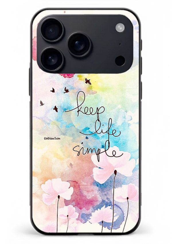 Soft watercolor floral artwork printed on iphone 18 pro max glass back cover with minimal style.