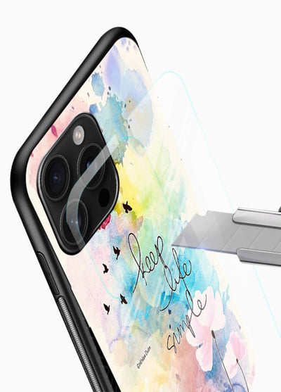 Soft watercolor floral artwork printed on glossy vibrant premium glass back cover with minimal style. - Angle Blade