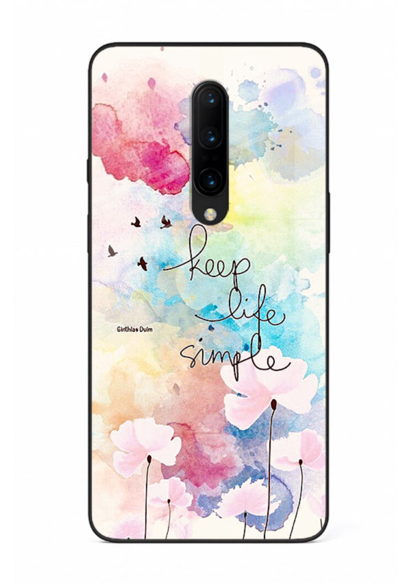 Soft watercolor floral artwork printed on OnePlus 8 glass back cover with minimal style.