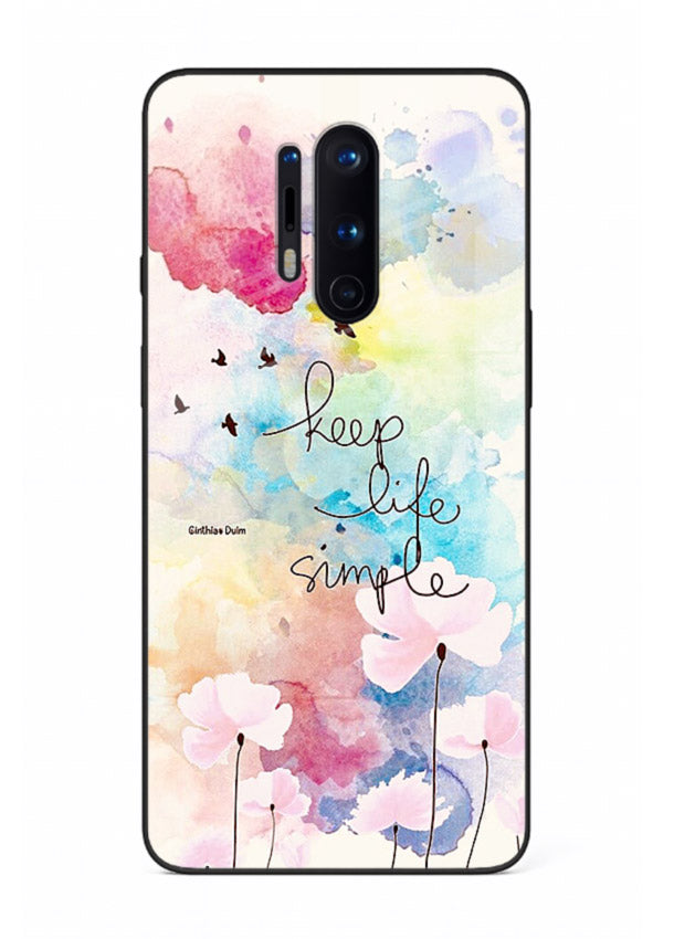 Soft watercolor floral artwork printed on OnePlus 8 Pro glass back cover with minimal style.