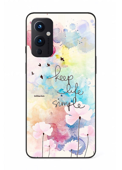 Soft watercolor floral artwork printed on OnePlus 9 Pro glass back cover with minimal style.