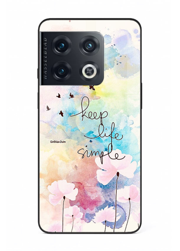 Soft watercolor floral artwork printed on OnePlus 10 Pro glass back cover with minimal style.