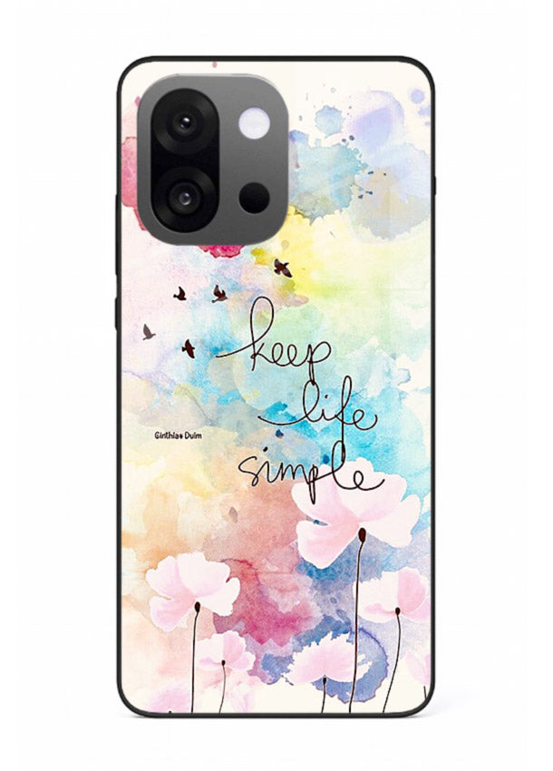 Soft watercolor floral artwork printed on OnePlus 13s glass back cover with minimal style.