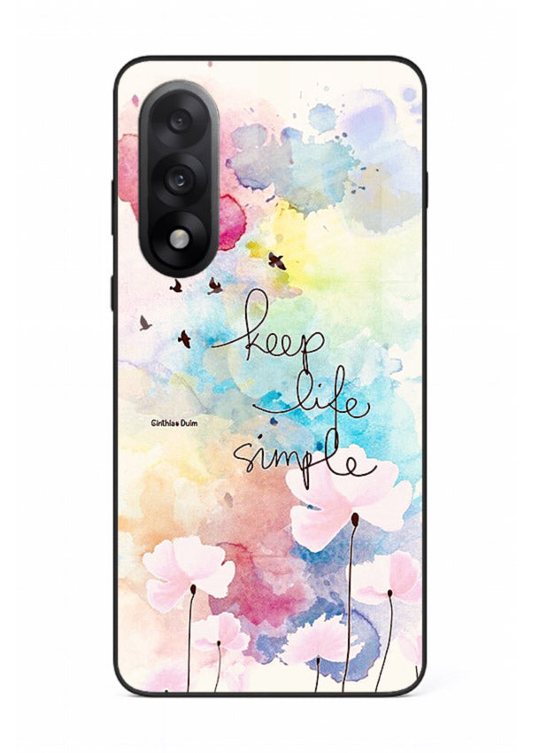 Soft watercolor floral artwork printed on OnePlus Nord 5 glass back cover with minimal style.