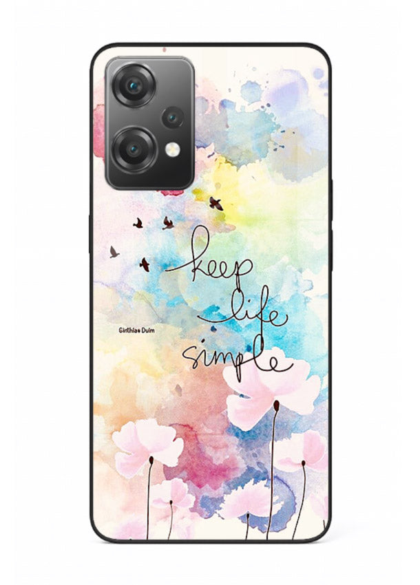 Soft watercolor floral artwork printed on OnePlus Nord CE2 Lite 5G glass back cover with minimal style.