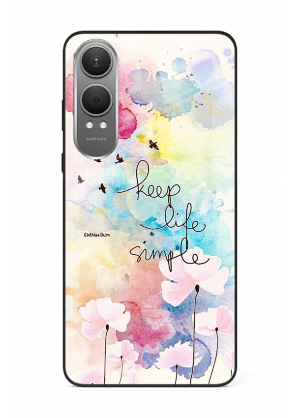 Soft watercolor floral artwork printed on OnePlus Nord CE4 Lite glass back cover with minimal style.