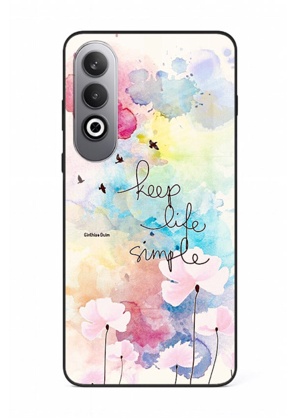Soft watercolor floral artwork printed on OnePlus Nord CE4 glass back cover with minimal style.
