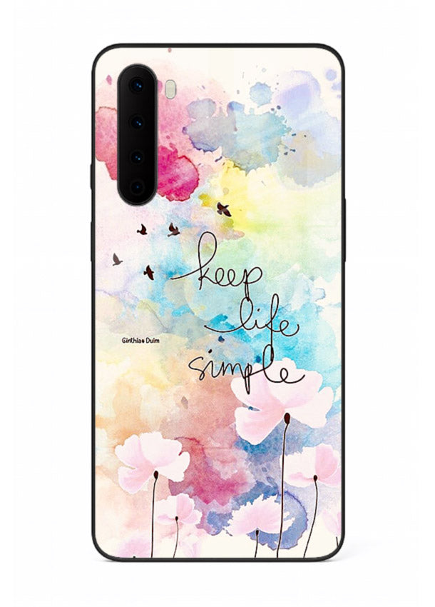 Soft watercolor floral artwork printed on OnePlus Nord glass back cover with minimal style.