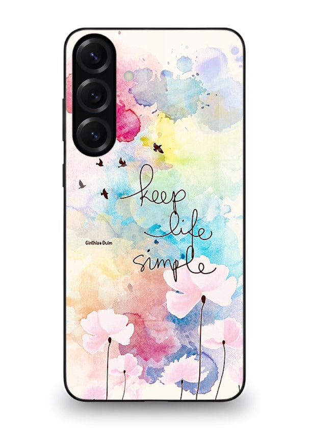 Soft watercolor floral artwork printed on Samsung A36 5G glass back cover with minimal style.