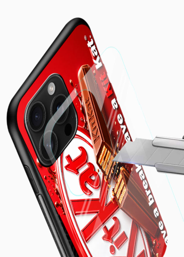 KitKat Chocolate Break glass back cover with red wrapper design - 4