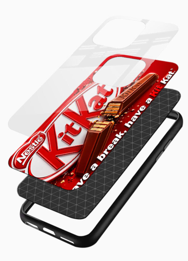 KitKat Chocolate Break glass back cover with red wrapper design - 3