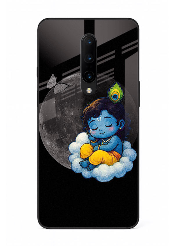 Baby Krishna sleeping on moon art OnePlus 7 Pro glass dreamy devotional case
