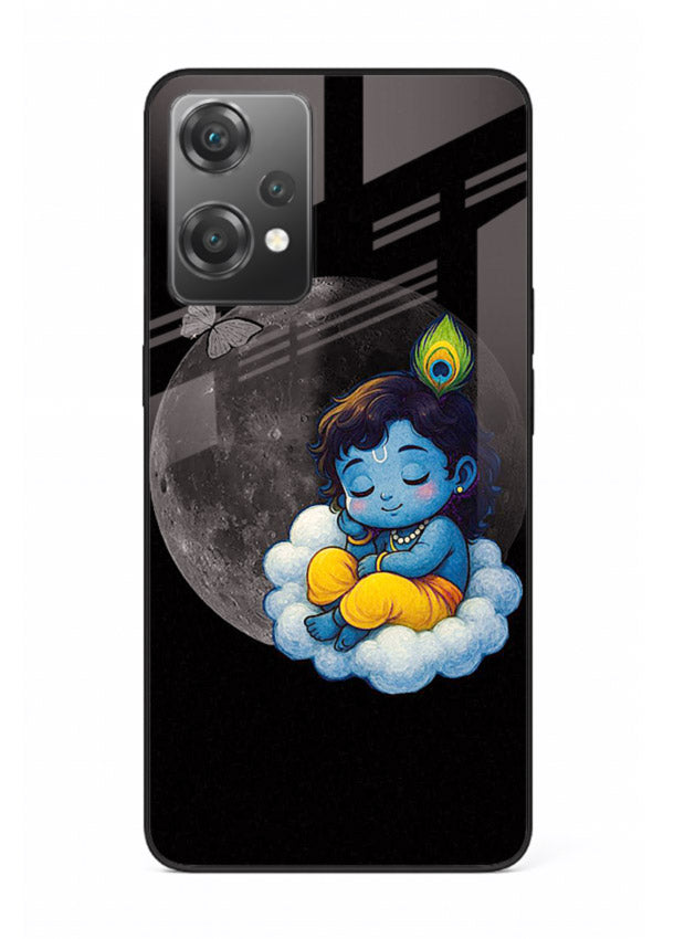 Baby Krishna sleeping on moon art OnePlus Nord CE2 Lite 5G glass dreamy devotional case