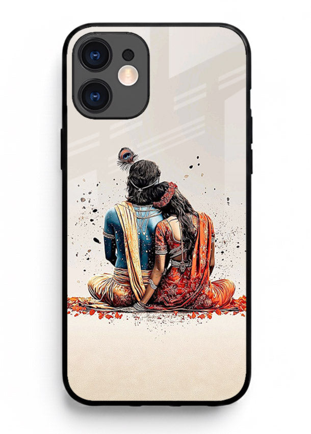 Radha Krishna back pose artwork for iphone 11