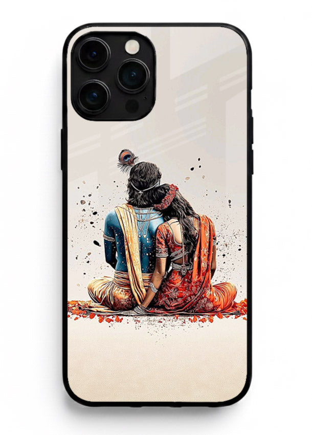 Radha Krishna back pose artwork for iphone 11 pro max