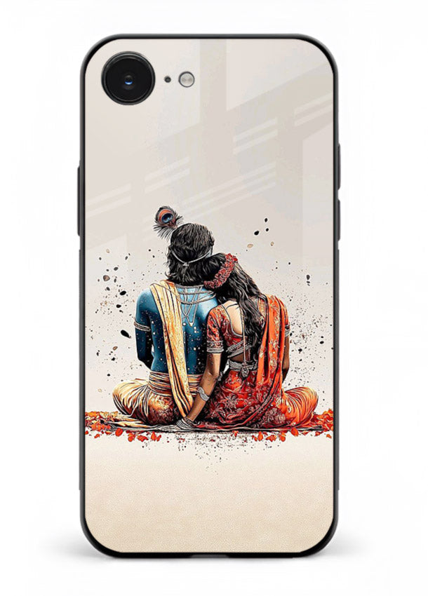 Radha Krishna back pose artwork for iphone 16e