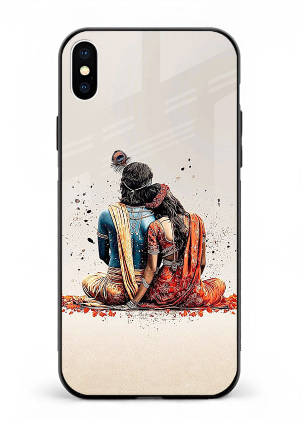 Radha Krishna back pose artwork for iphone xs max