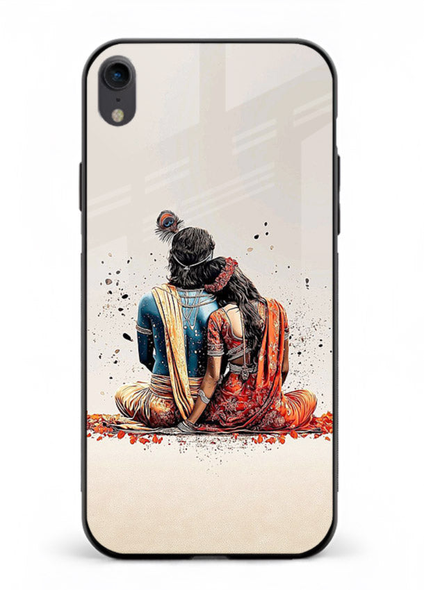 Radha Krishna back pose artwork for iphone xr