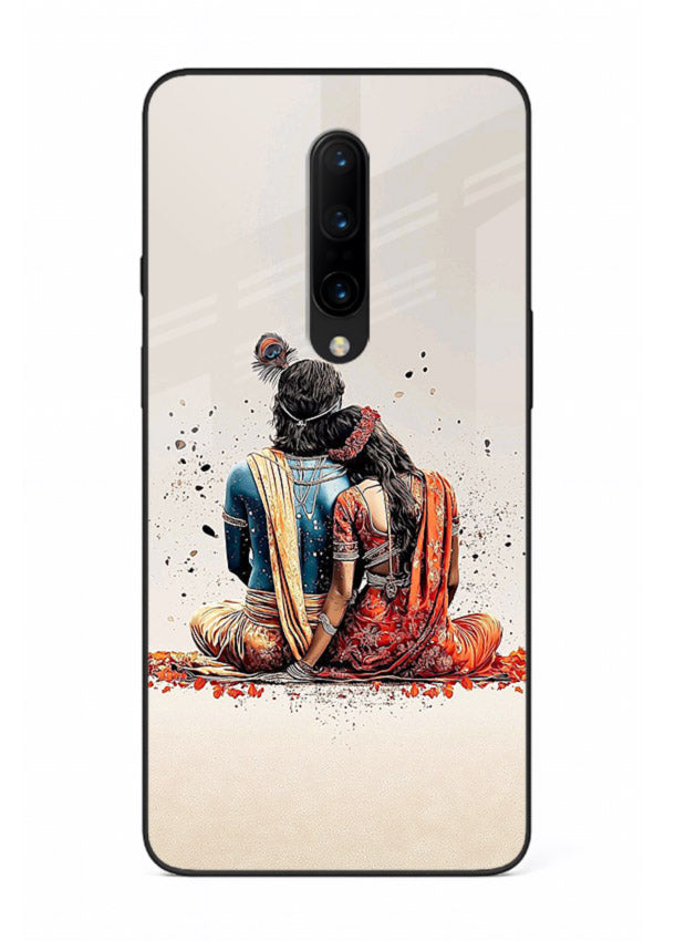 Radha Krishna back pose artwork for OnePlus 7 Pro