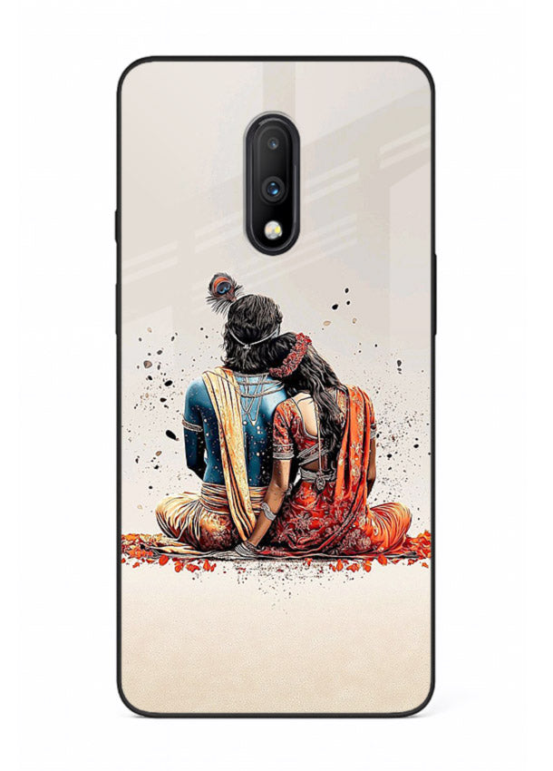 Radha Krishna back pose artwork for OnePlus 7