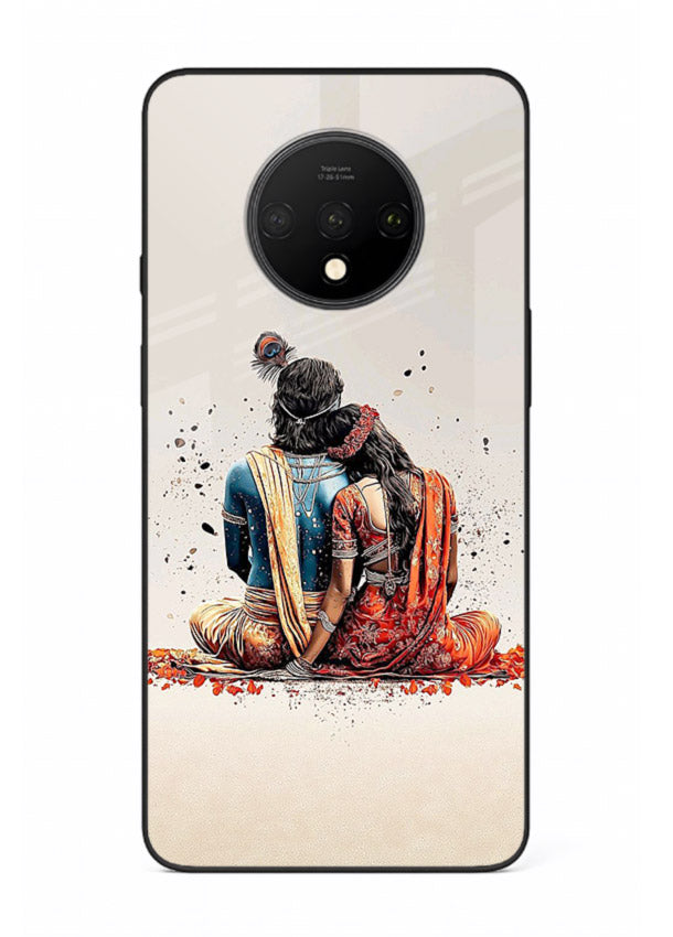 Radha Krishna back pose artwork for OnePlus 7T