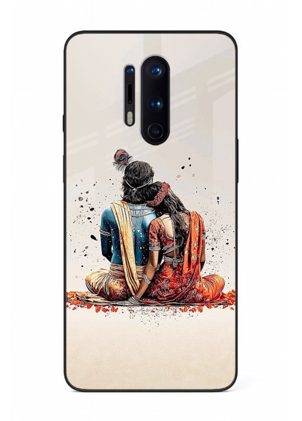 Radha Krishna back pose artwork for OnePlus 8 Pro
