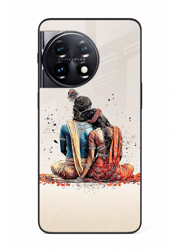 Radha Krishna back pose artwork for OnePlus 11R