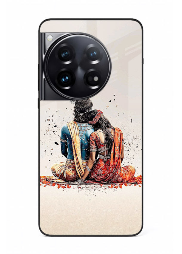Radha Krishna back pose artwork for OnePlus 12