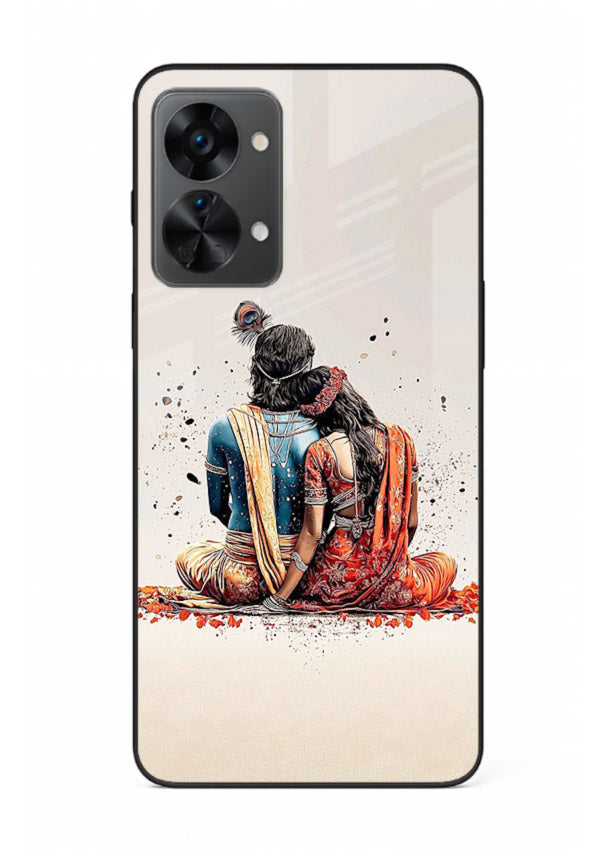 Radha Krishna back pose artwork for OnePlus Nord 2T