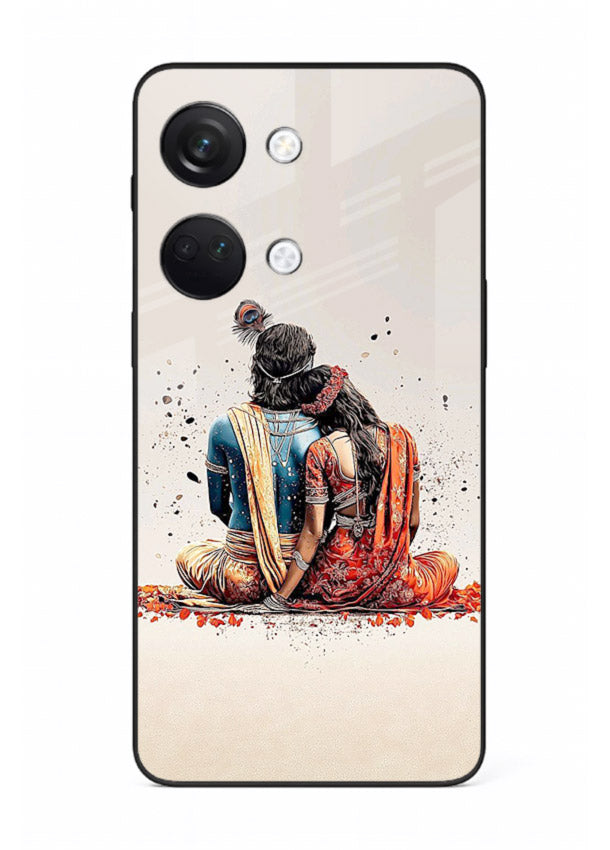 Radha Krishna back pose artwork for OnePlus Nord 3