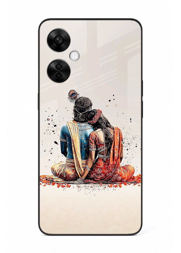 Radha Krishna back pose artwork for OnePlus Nord CE3 Lite