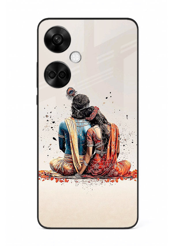 Radha Krishna back pose artwork for OnePlus Nord CE3