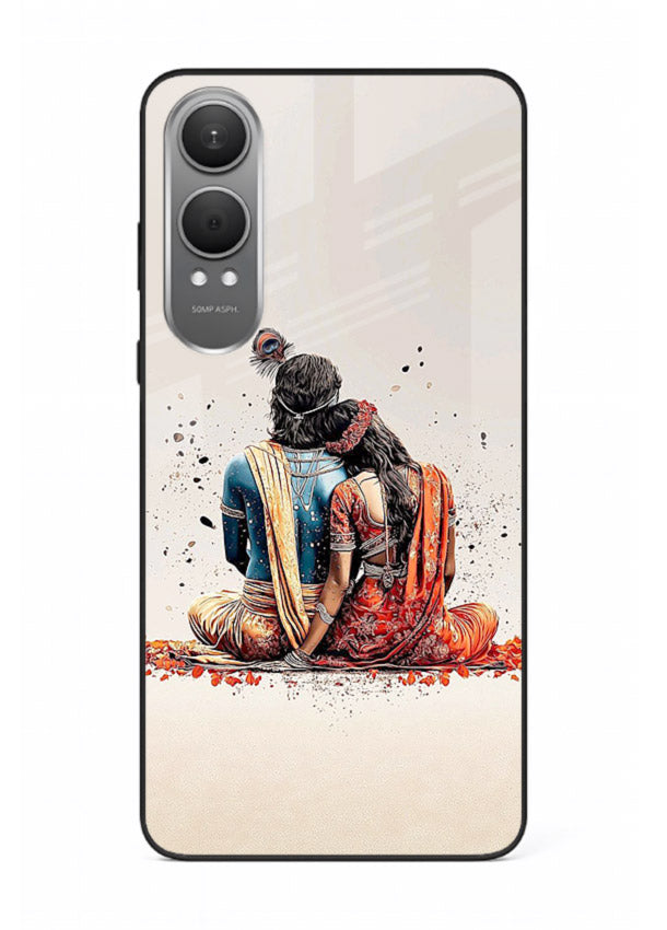 Radha Krishna back pose artwork for OnePlus Nord CE4 Lite