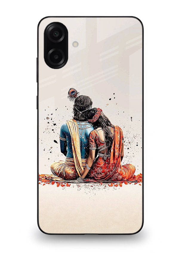 Radha Krishna back pose artwork for Samsung M13 5G