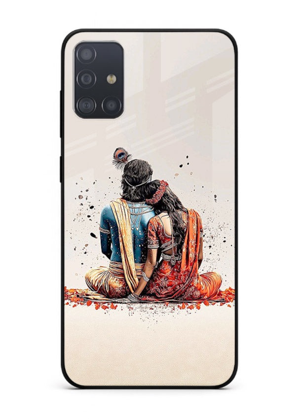 Radha Krishna back pose artwork for Samsung A51