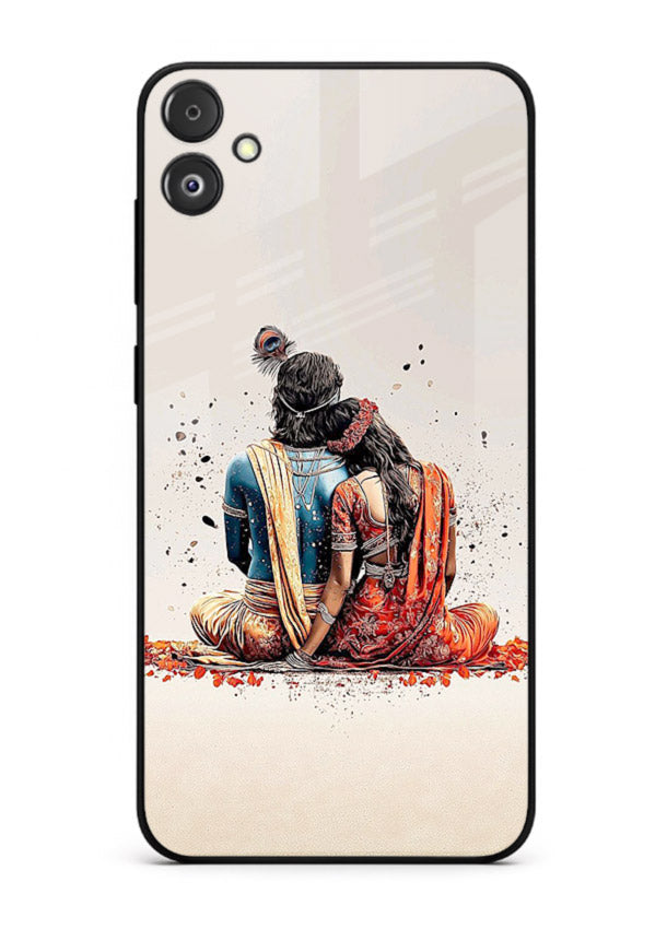 Radha Krishna back pose artwork for Samsung F14 5G