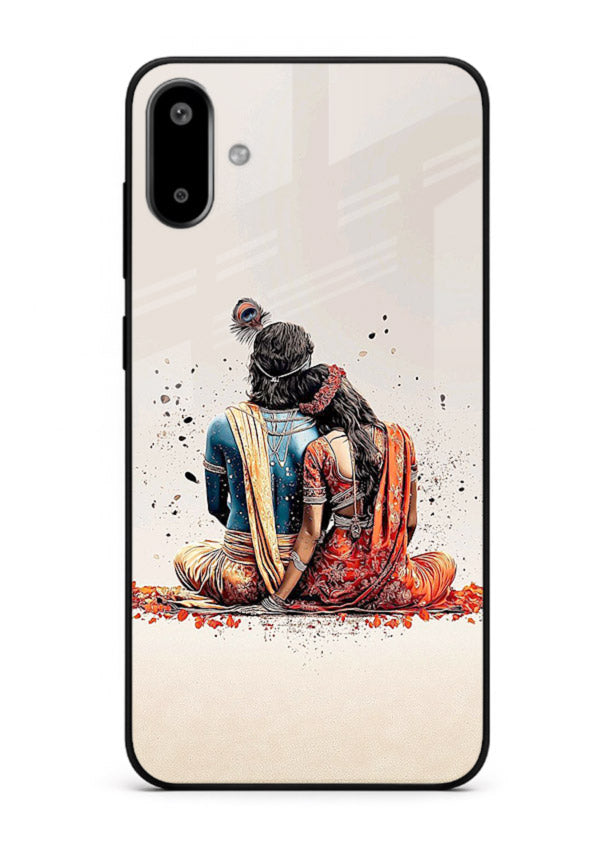 Radha Krishna back pose artwork for Samsung F06 5G