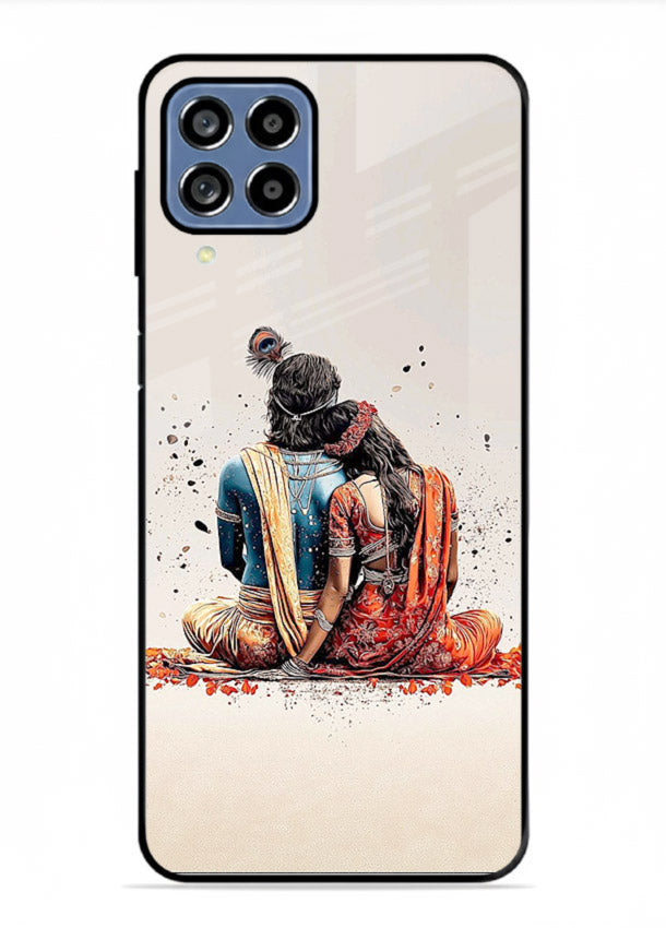 Radha Krishna back pose artwork for Samsung M53 5G