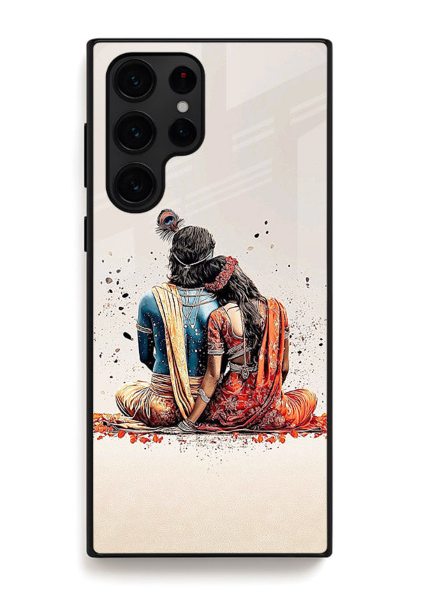 Radha Krishna back pose artwork for Samsung S24 Ultra