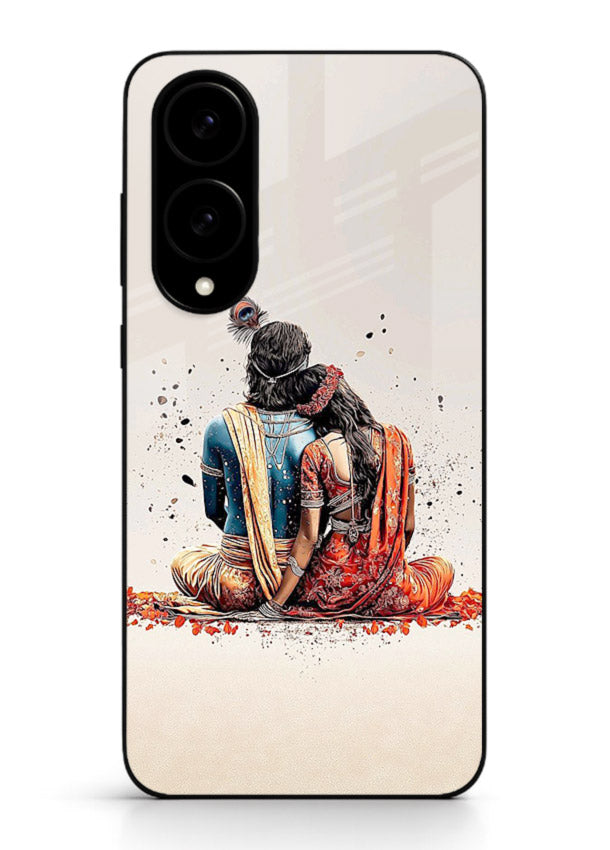 Radha Krishna back pose artwork for Samsung S25 Edge