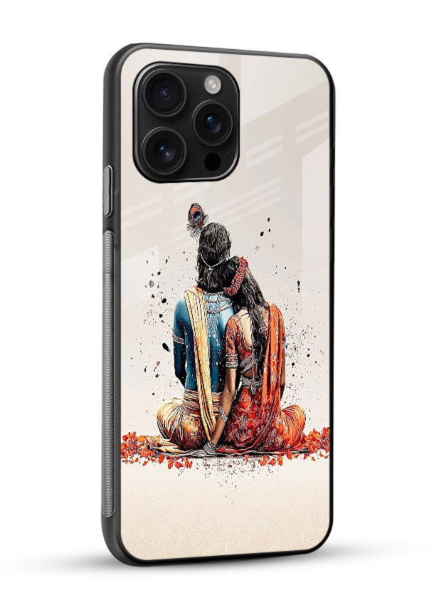 Radha Krishna back pose artwork for glossy vibrant premium - Angle Side