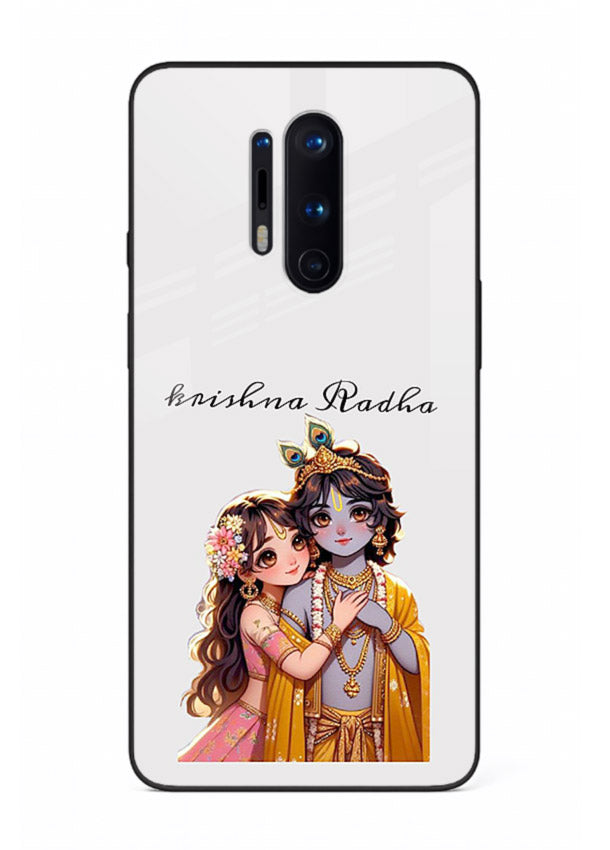 Minimal Radha Krishna pastel art OnePlus 8 Pro devotional aesthetic cover