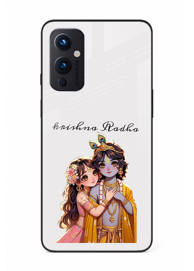 Minimal Radha Krishna pastel art OnePlus 9 Pro devotional aesthetic cover