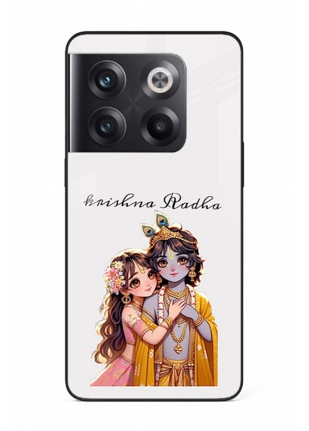 Minimal Radha Krishna pastel art OnePlus 10T devotional aesthetic cover
