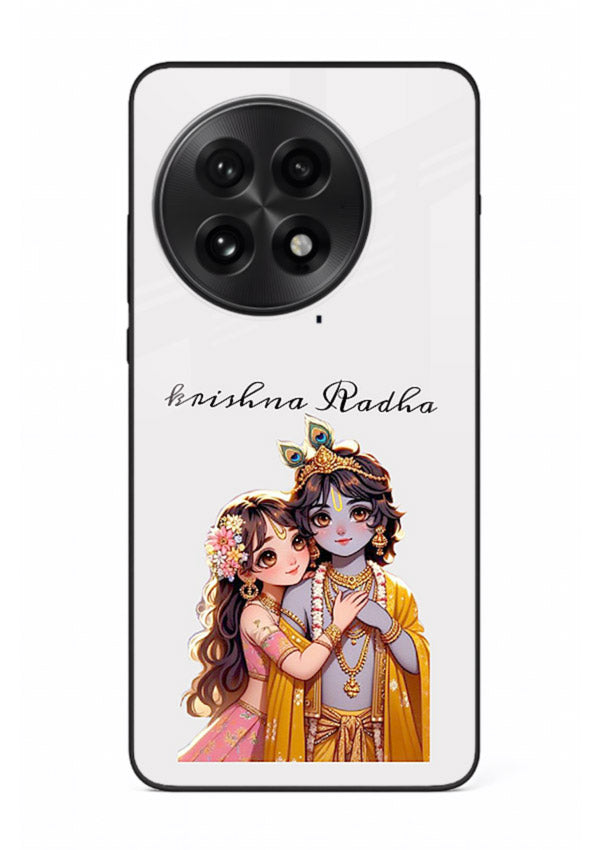 Minimal Radha Krishna pastel art OnePlus 13 devotional aesthetic cover