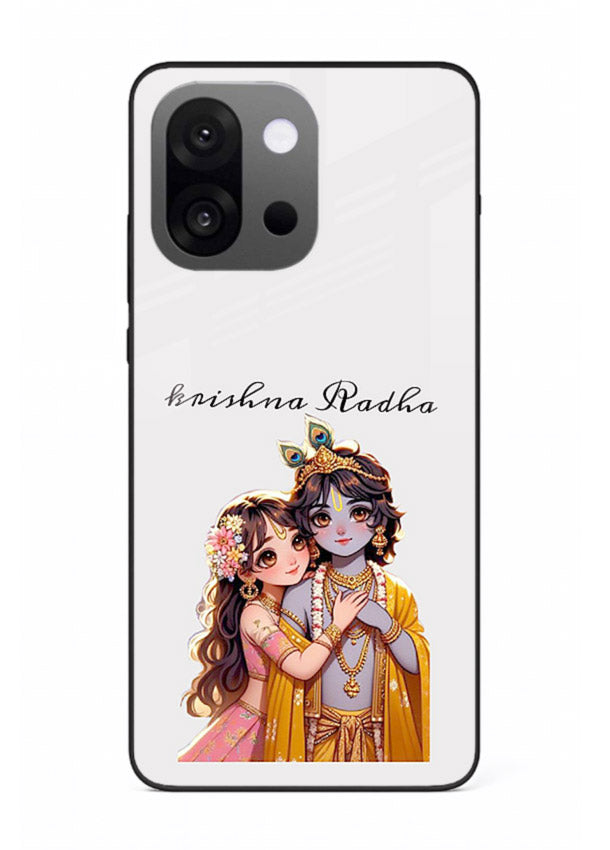 Minimal Radha Krishna pastel art OnePlus 13s devotional aesthetic cover
